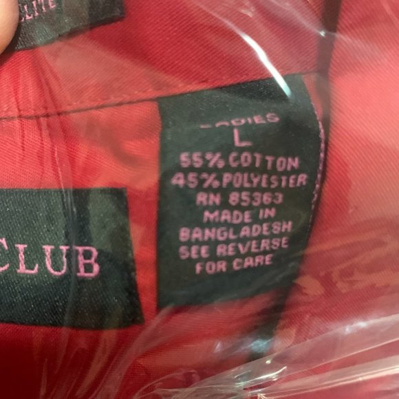 NWT ULTRACLUB WHISPER ELITE TWILL CARDINAL RED BUTTON DOWN MEDIUM, LARGE - Picture 9 of 11
